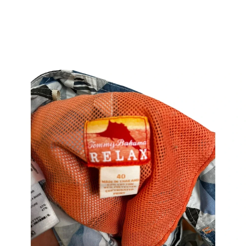 Tommy Bahama‎ Relax Men's Swim Board Shorts Size 40 Geometric Print Drawstring